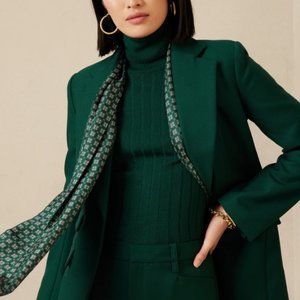 Banana Republic Lucci Merino Turtleneck Sweater M Forest Emerald Green NWT